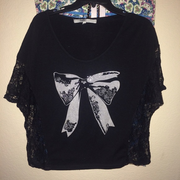 Lace Inset Crop Top - Picture 1 of 3