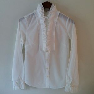 JCrew crisp white cotton shirt, size 0