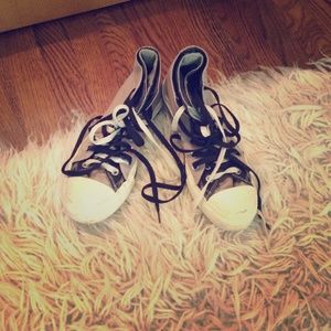 Black and Grey Converse.