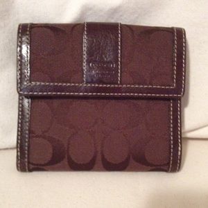 Coach brown signature wallet