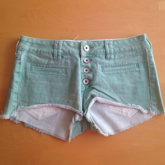 Turqoise denim shorts