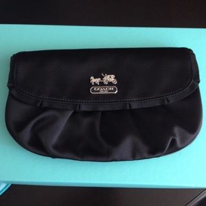 Coach black satin clutch or wristlet