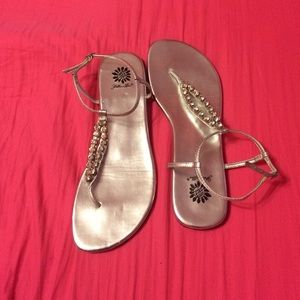 Silver Flat Sandals