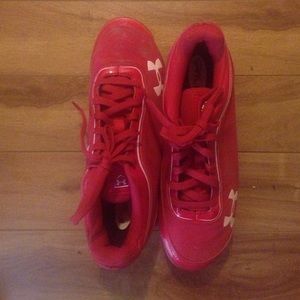 Red under armor cleats