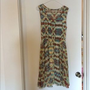 Embellished and Printed mid length dress. Size L
