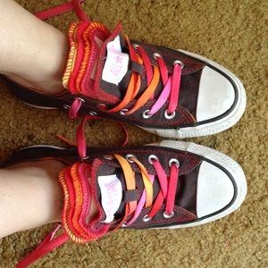 Grey multi tongued Converse