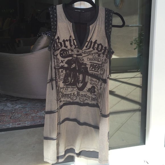 Salvage Light Gray Laced Motorcycle Dress/Tunic - Picture 2 of 4