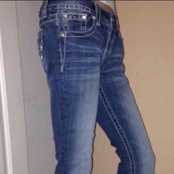 π NWOT!! Miss Me Dark Wash Bootcut Sz 24x34 - Picture 3 of 3