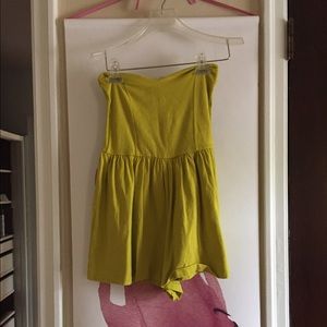 TRADED Asos mustard colored strapless play suit