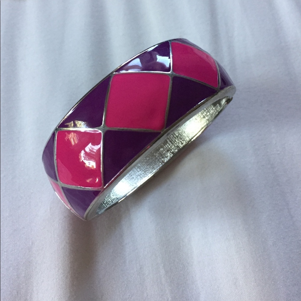 Purple and pink enamel bangle