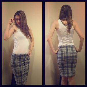 Forever 21 Plaid Pencil Skirt