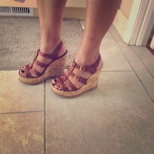 Charlotte Russe tan/cork wedges