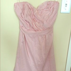 dusty pink summer sweetheart strapless dress