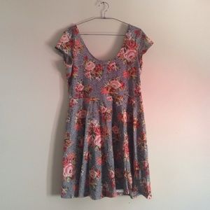 Urban Outfitters floral knit skater dress