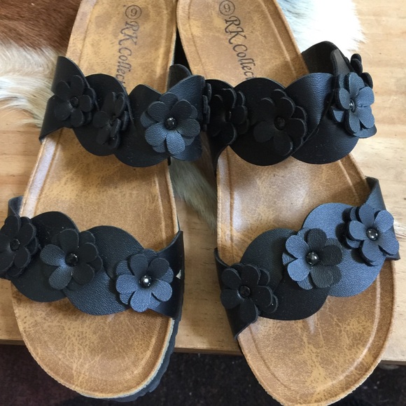 RK Collection Black Sandals