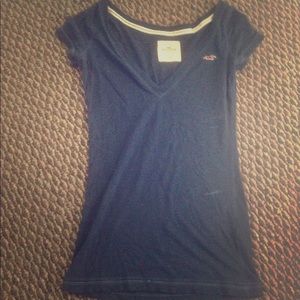 Navy Hollister V-Neck Tee