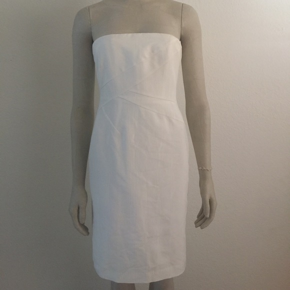 White Satin Strapless Dress
