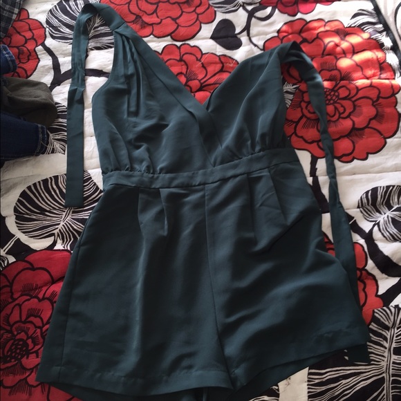 New green romper from urban outfitters