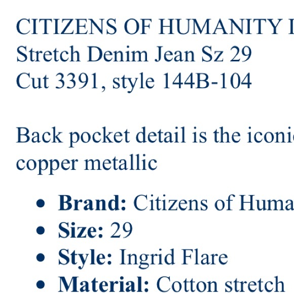 Citizens of Humanity Jeans! New without tags - Picture 3 of 4