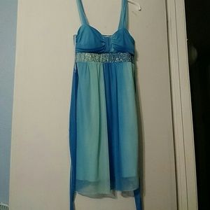 Blue and turquoise short dress