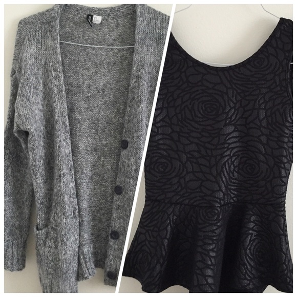 Bundle of Knit cardigan and Matte peplum !