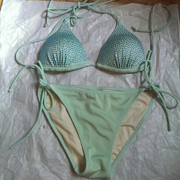 Pale green bikini