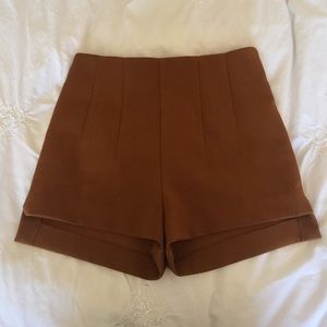 H&M high waisted camel shorts