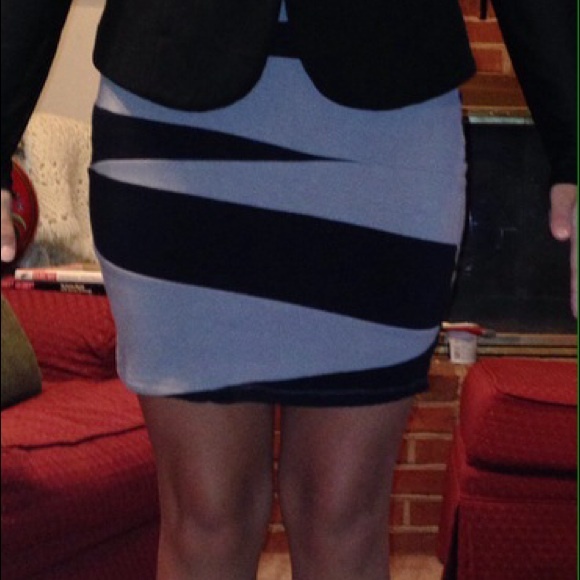 Grey and Black stretch skirt