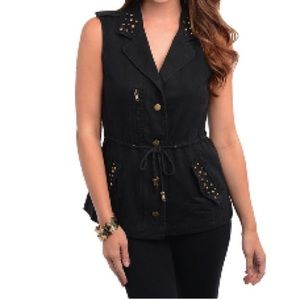 Black vest to with gold studs