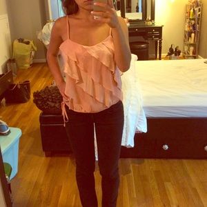 Baby pink ruffled top