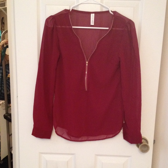 Clearance Maroon chiffon top