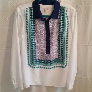 J.CREW.  Print Blouse