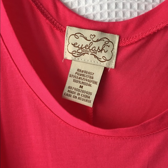 Bright pink high low tank top - Picture 2 of 2