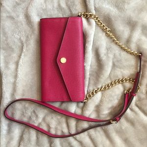 Jet set travel leather chain wallet