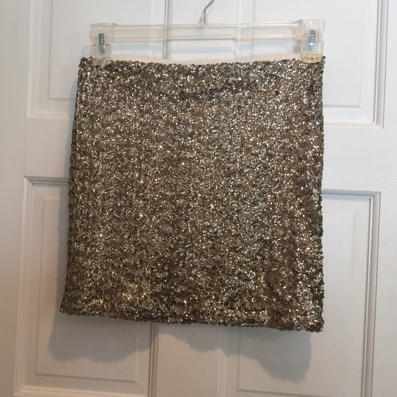 Gold sequin skirt