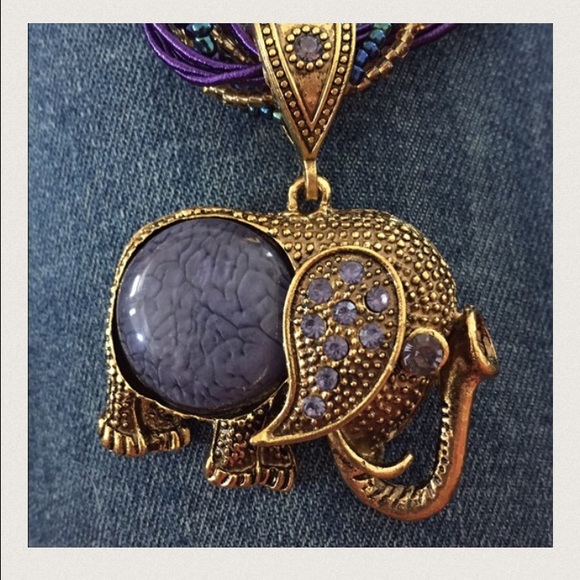 👑🚫SOLD🚫🎀Bohemian elephant necklace🌟🐘 - Picture 3 of 3