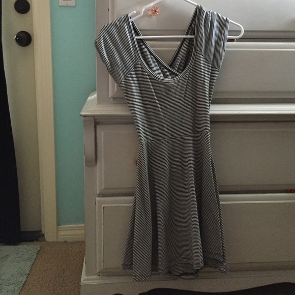 Brandy black and white striped dress