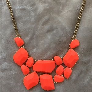 Bright orange statement necklace