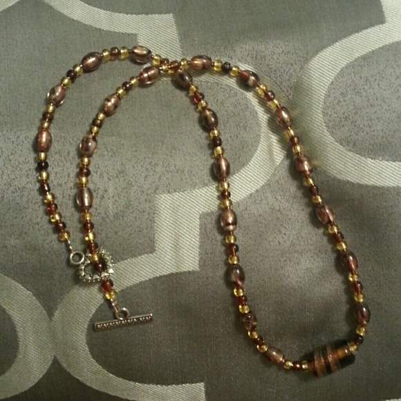 Sparkly Brown Glass Bead necklace