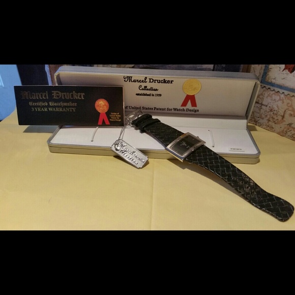 Marcel Drucker Collection Braided Black Leather Strap Watch and Dial NEW - Picture 2 of 8