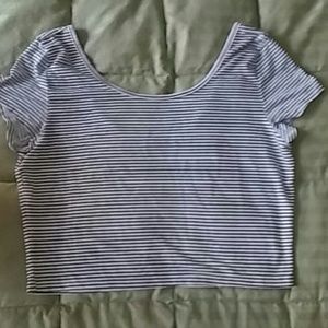 b&w striped crop top