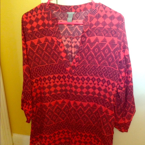 Pink/Navy Tunic Top