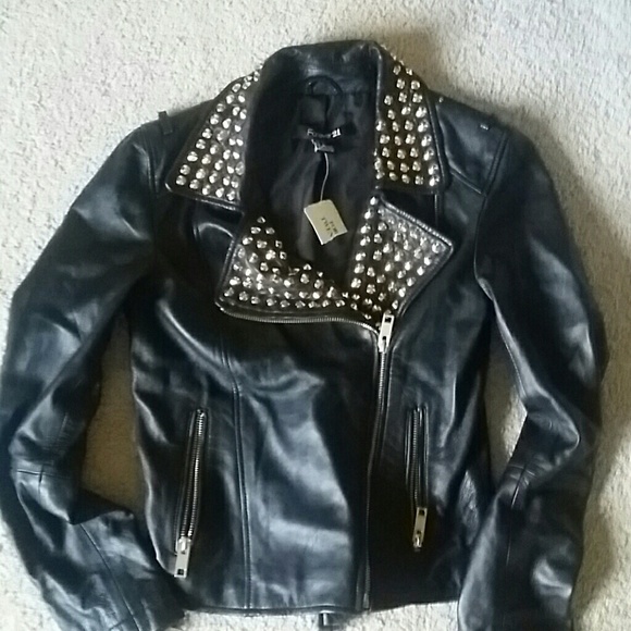 Leather studded jacket