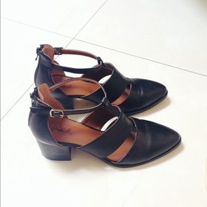 Black cutout booties