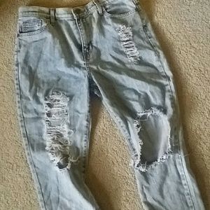 Ripped boyfriend jeans