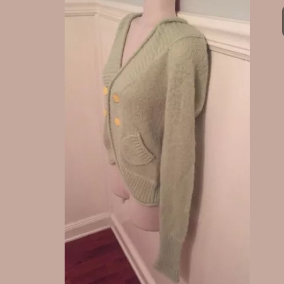 Sleeping On Snow Sz S Cardigan Light Green Wool - Picture 2 of 4
