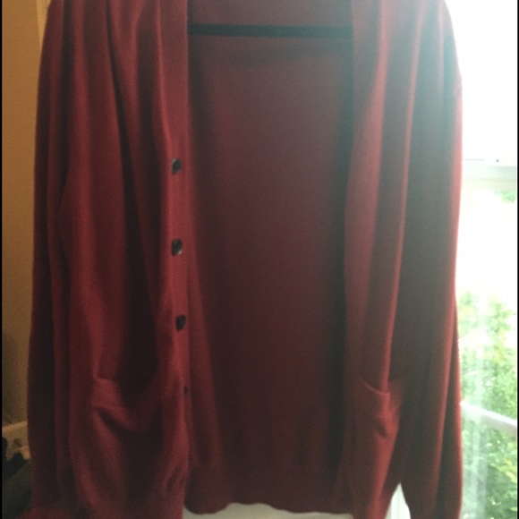 Red grandpa style cardigan