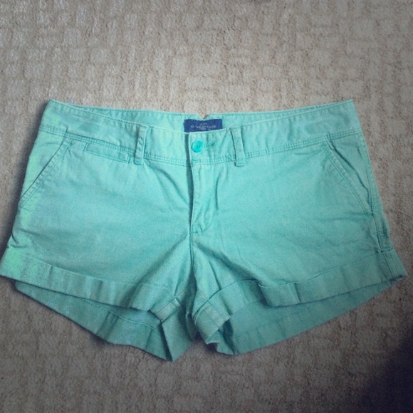 Mint green/blue shorts