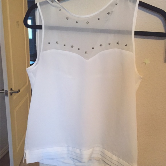 Sheer white American eagle tank top
