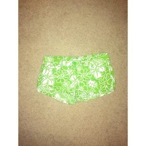 Green and White short Shorts